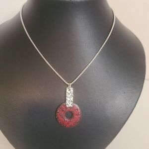 Pendant Sterling Silver & Enamel Modernist Handmade  BC Jeweler Unique